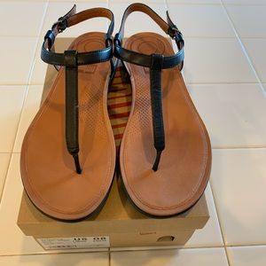 Fitflop Black Tia Toe-Thong Sandals